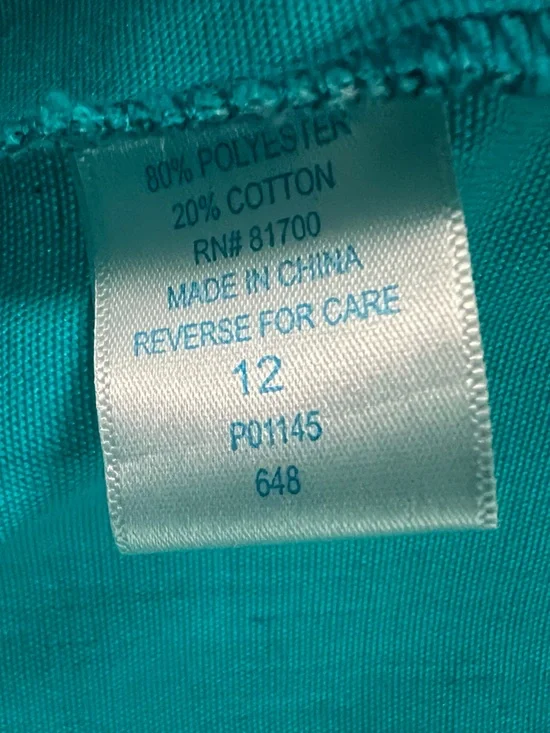 Koret Teal Utility Jacket with Button Front Size 12 - Picture 6 of 6